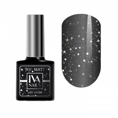 Iva Nails Топ матовый Asti Silver 8мл