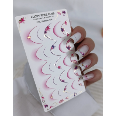 Lucky Rose слайдер foil colour French gold 310