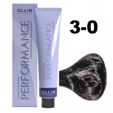 Ollin PERFORMANCE Перманентная крем-краска для волос 3/0 темный шатен 60мл