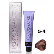 Ollin PERFORMANCE Перманентная крем-краска для волос 5/4 светлый шатен медный 60мл