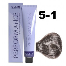 +Ollin PERFORMANCE Перманентная крем-краска для волос 5/1 светлый шатен пепельный 60мл