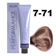 Ollin PERFORMANCE Перманентная крем-краска для волос 7/71 русый коричнево-пепельный 60мл