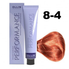 Ollin PERFORMANCE Перманентная крем-краска для волос 8/4 светло-русый медный 60мл