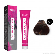 Ollin COLOR Перманентная крем-краска для волос 4/3 шатен золотистый 60мл