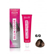 Ollin COLOR Перманентная крем-краска для волос 6/0 темно-русый 60мл