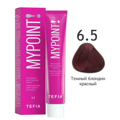 Tefia Mypoint Перманентная крем-краска для волос темный блондин красный 6.5 60мл