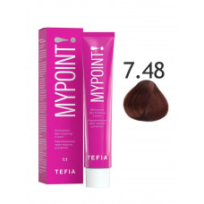Tefia Mypoint Перманентная крем-краска для волос блондин медно-коричневый 7.48 60мл