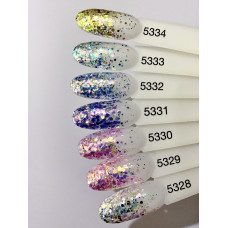 Микс шестигранники конфетти голубой 5332