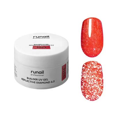 RuNail Гель для моделирования светоотражающий BUILDER UV GEL REFLECTIVE DIAMOND 3.0 №9963 15г