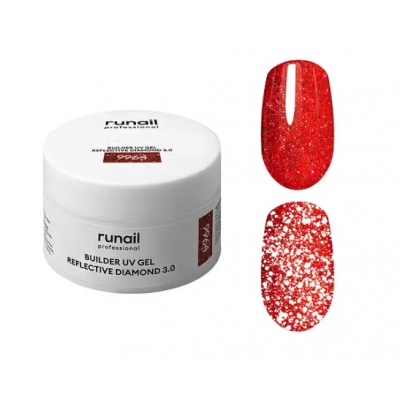 RuNail Гель для моделирования светоотражающий BUILDER UV GEL REFLECTIVE DIAMOND 3.0 №9964 15г