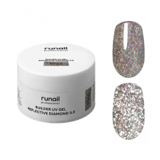 RuNail Гель для моделирования светоотражающий BUILDER UV GEL REFLECTIVE DIAMOND 3.0 №9966 15г