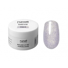 RuNail Моделирующий УФ-гель c шиммером BUILDER UV GEL AURORA SHINE №9824 15г