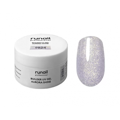 RuNail Моделирующий УФ-гель c шиммером BUILDER UV GEL AURORA SHINE №9824 15г