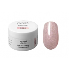 RuNail Моделирующий УФ-гель c шиммером BUILDER UV GEL AURORA SHINE №9826 15г