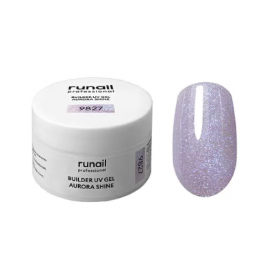 RuNail Моделирующий УФ-гель c шиммером BUILDER UV GEL AURORA SHINE №9827 15г