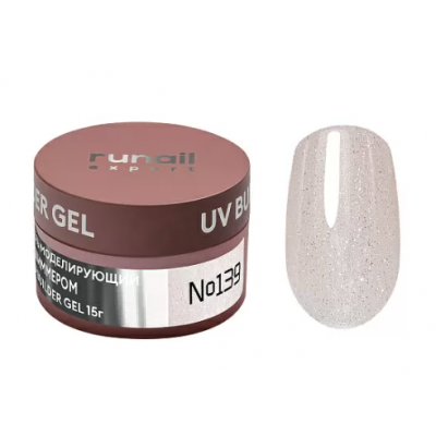 RuNail Гель моделирующий с шиммером UV Builder gel №139 15г