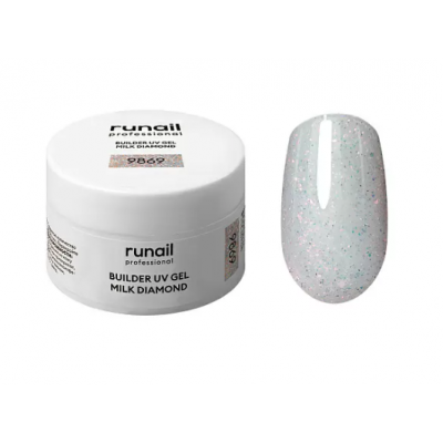 RuNail Гель для моделирования Build UV Gel Milk Diamond № 9869 15гр