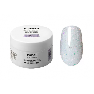 RuNail Гель для моделирования Build UV Gel Milk Diamond № 9872 15гр